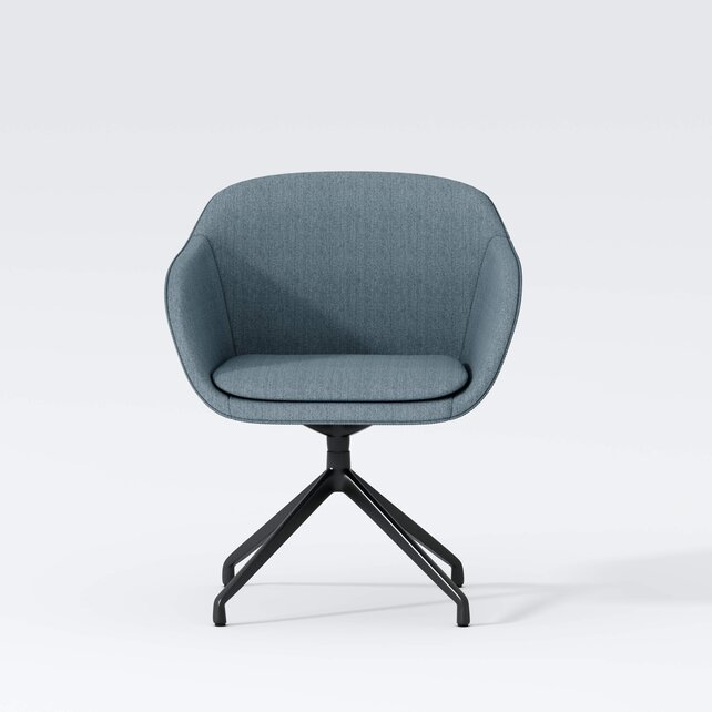 Vergaderstoel Shell zwart | blauw