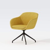 Vergaderstoel Shell zwart | geel