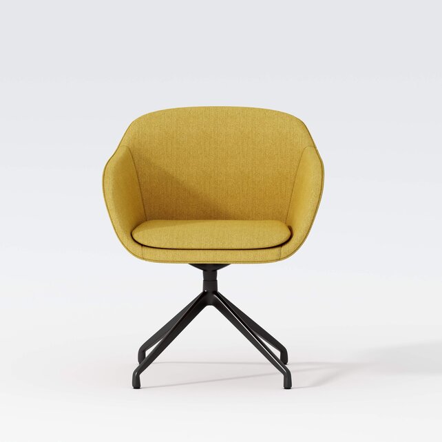 Vergaderstoel Shell zwart | geel