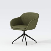 Vergaderstoel Shell zwart | groen Vergaderstoel Shell zwart | groen