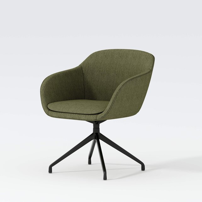 Vergaderstoel Shell zwart | groen Vergaderstoel Shell zwart | groen