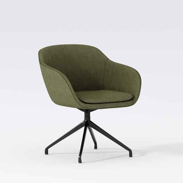 Vergaderstoel Shell zwart | groen Vergaderstoel Shell zwart | groen