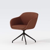 Vergaderstoel Shell zwart | koper