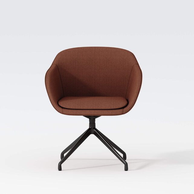 Vergaderstoel Shell zwart | koper