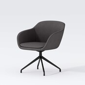 Vergaderstoel Shell zwart | antraciet