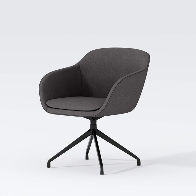 Vergaderstoel Shell zwart | antraciet