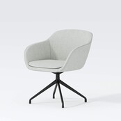 Vergaderstoel Shell zwart | linnen