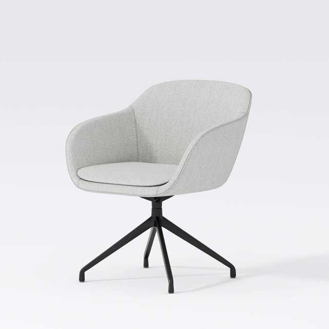 Vergaderstoel Shell zwart | linnen