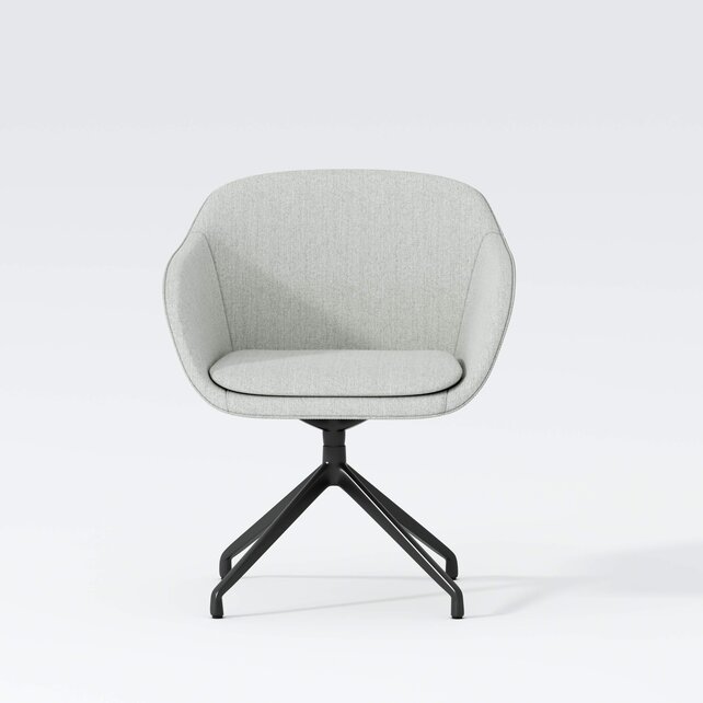 Vergaderstoel Shell zwart | linnen