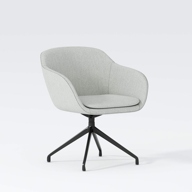 Vergaderstoel Shell zwart | linnen