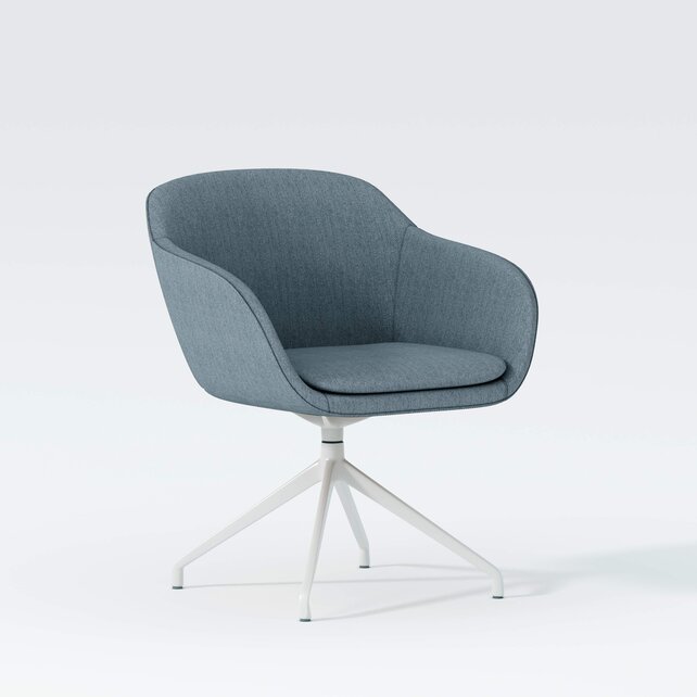 Vergaderstoel Shell wit | blauw