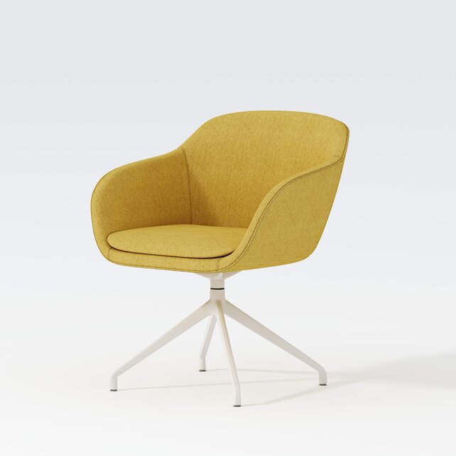 Vergaderstoel Shell wit | geel