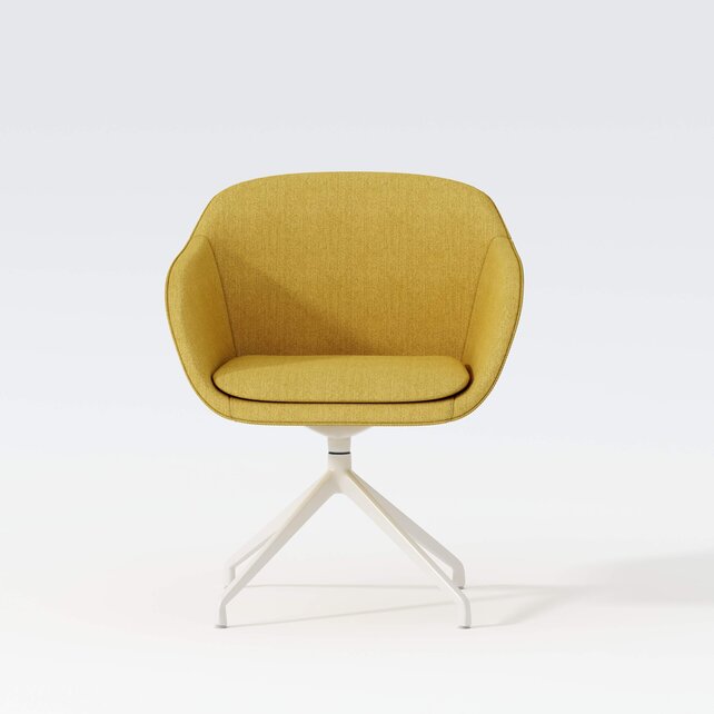 Vergaderstoel Shell wit | geel