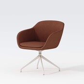 Vergaderstoel Shell wit | koper Vergaderstoel Shell wit | koper