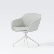 Vergaderstoel Shell wit | linnen