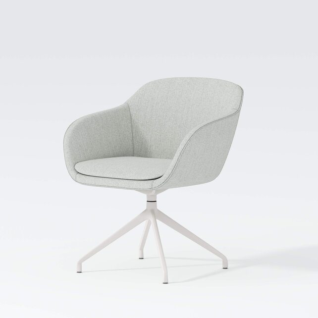 Vergaderstoel Shell wit | linnen