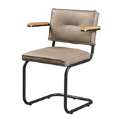 Kantinestoel 4x4 Vintage sledeframe kunstleder