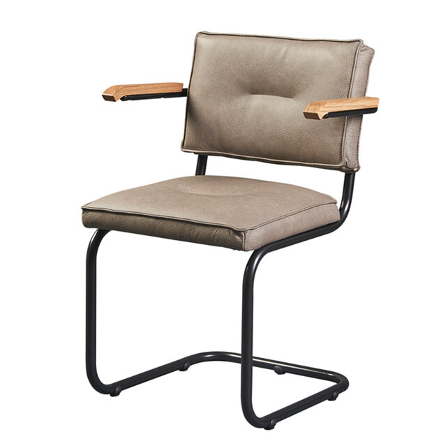 Kantinestoel 4x4 Vintage sledeframe kunstleder