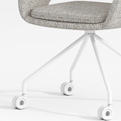 Verrijdbare vergaderstoel Club wit | beige