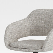 Verrijdbare vergaderstoel Club zwart | beige