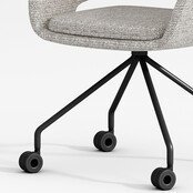 Verrijdbare vergaderstoel Club zwart | beige