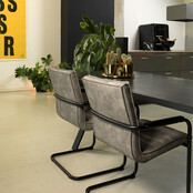 Vergaderstoel Ricky in cognac & grijs