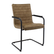 Vergaderstoel Ricky in cognac & grijs