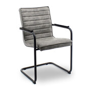 Vergaderstoel Ricky in cognac & grijs