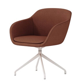 Vergaderstoel Shell wit | koper