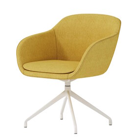 Vergaderstoel Shell wit | geel
