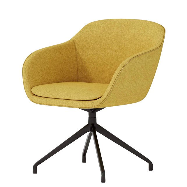 Vergaderstoel Shell zwart | geel