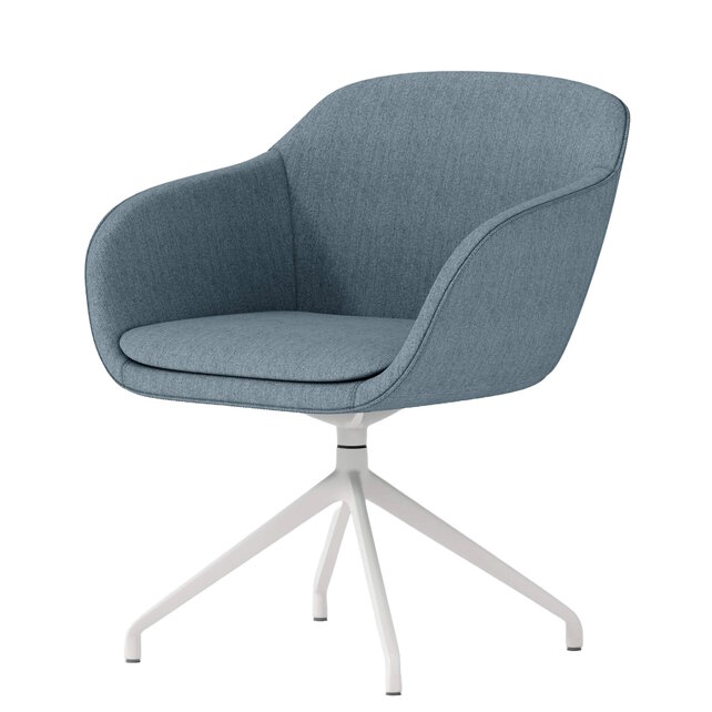 Vergaderstoel Shell wit | blauw