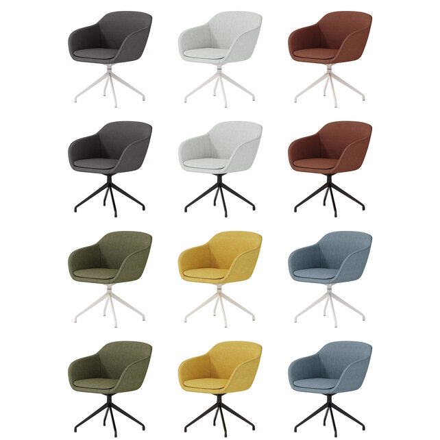 Vergaderstoel Shell wit | linnen