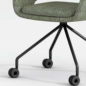 Verrijdbare vergaderstoel Club zwart | groen