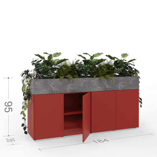 Deasc. Greenbox kast met plantenbak