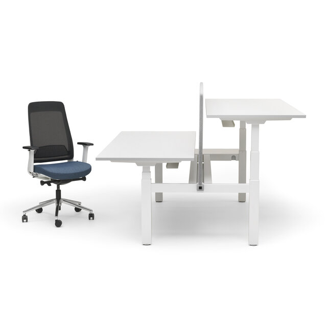 Duo zit-sta bureau Flow | wit frame
