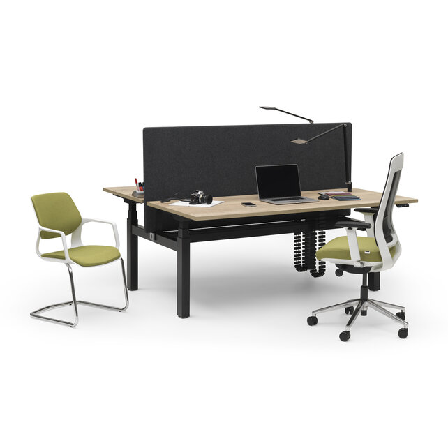 Duo zit-sta bureau Flow | zwart frame