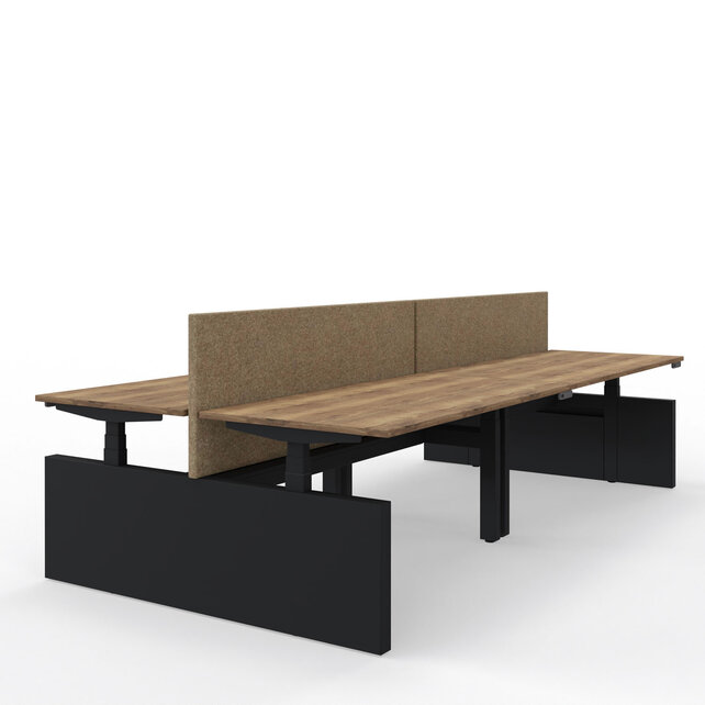 Duo zit-sta bureau Flow met wang