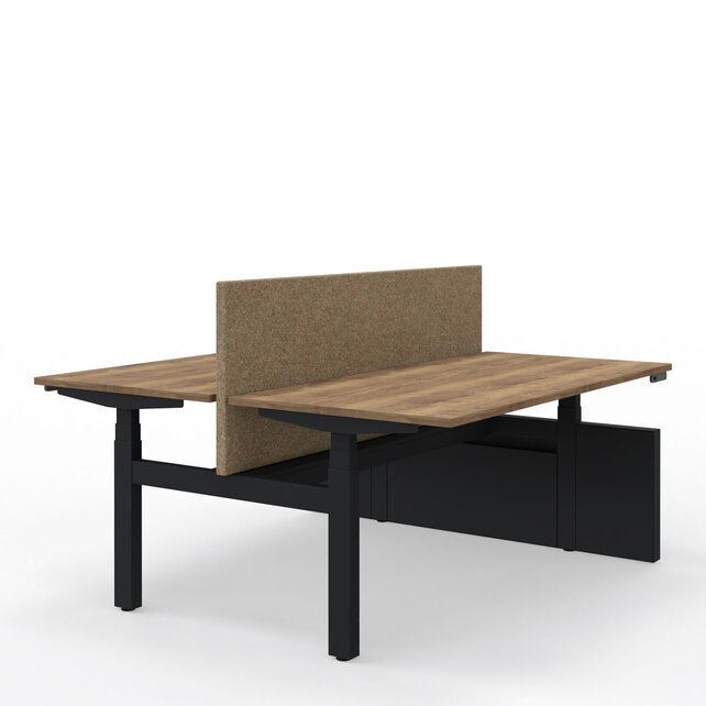 Duo zit-sta bureau Flow met wang