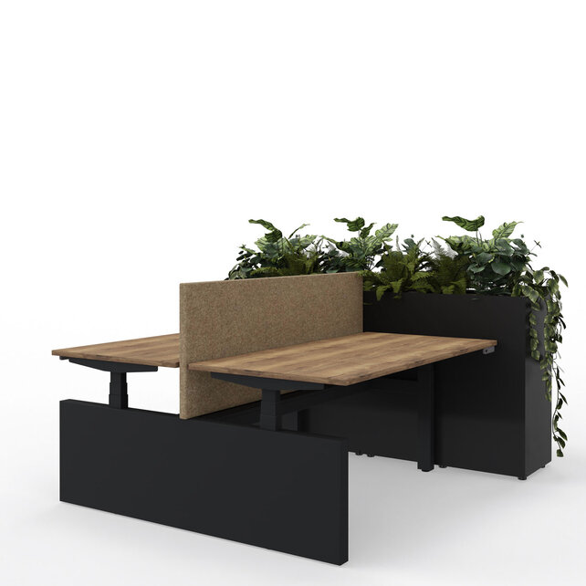 Duo zit-sta bureau Flow met wang