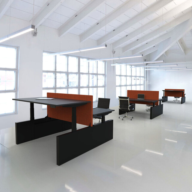 Duo zit-sta bureau Flow met wang
