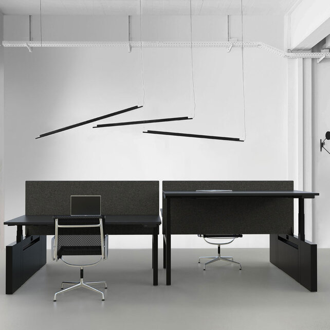 Duo zit-sta bureau Flow met wang