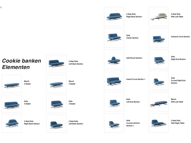 Modulaire bank Cookie (ovaal)
