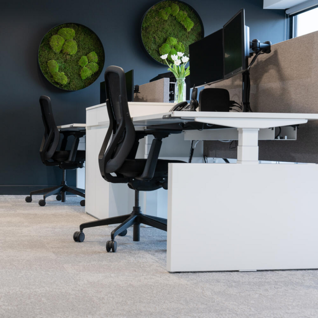 Duo zit-sta bureau Flow met wang | wit