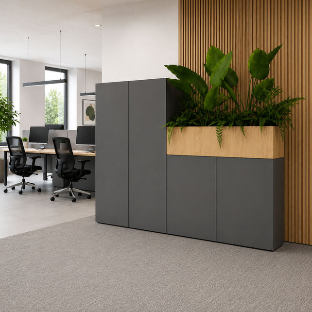 Kantoorkast met plantenbak Flora