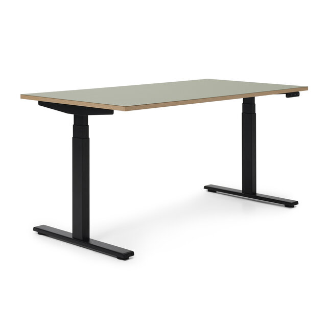 Elektrisch zit-sta bureau Flow Linoleum