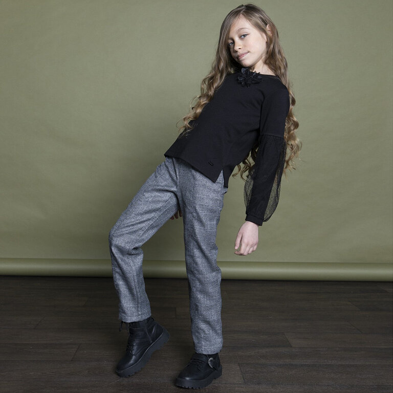 Longsleeve velvet dots Nikki (black)