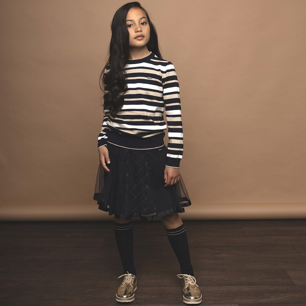 Rokje Taylor logo check petticoat (blue navy)