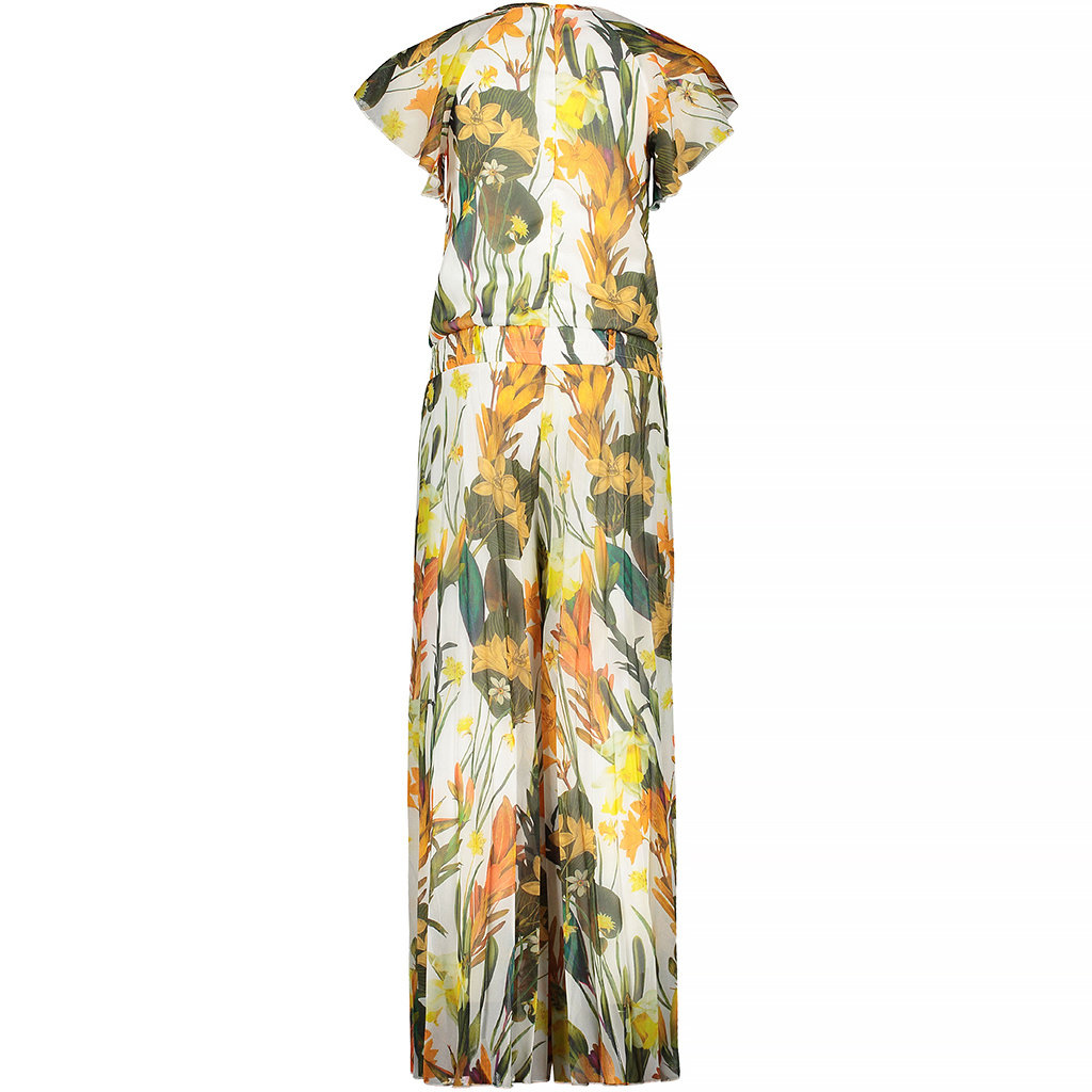 Jumpsuit chiffon met riem (leaf)