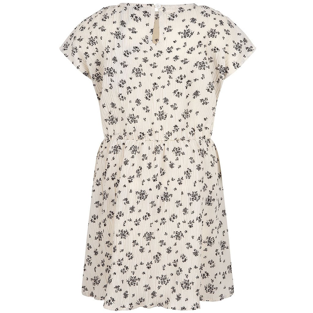 Jurk plisse flower (off-white)